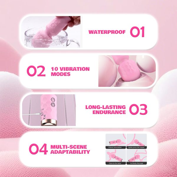 Mini Pleasure Wand 10 Vibration Modes Quiet design  Waterproof Long-Lasting Endurance - Image 2